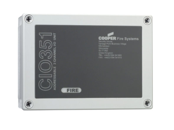 Cooper CIO351 Elektronik Adreslenebilir, Bağımsız Programlanabilen 3 Kanallı Giriş/Çıkış Modülü, Dahili Kısa Devre İzolatörü ile