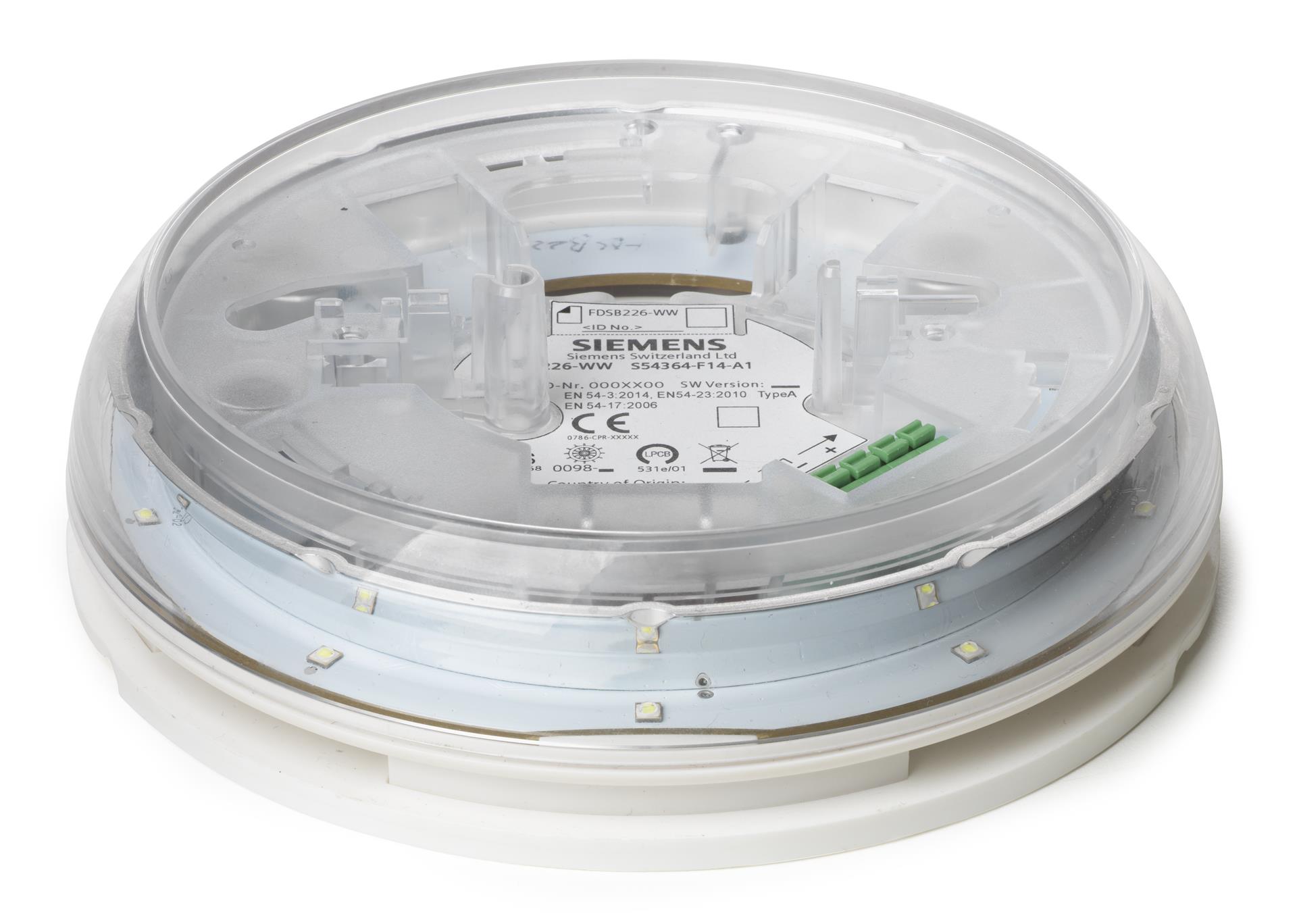 Siemens FDSB226-WR Detektörle Entegre Olabilen Siren Flaşör Kasası (Kırmızı - Beyaz) - Tavan Için