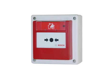 Bosch FMC-420RW-HSGRD Adreslenebilir Cam Bölmeli Yangın İhbar Butonu, Sıva Üstü, Dış Mekan, Kırmızı