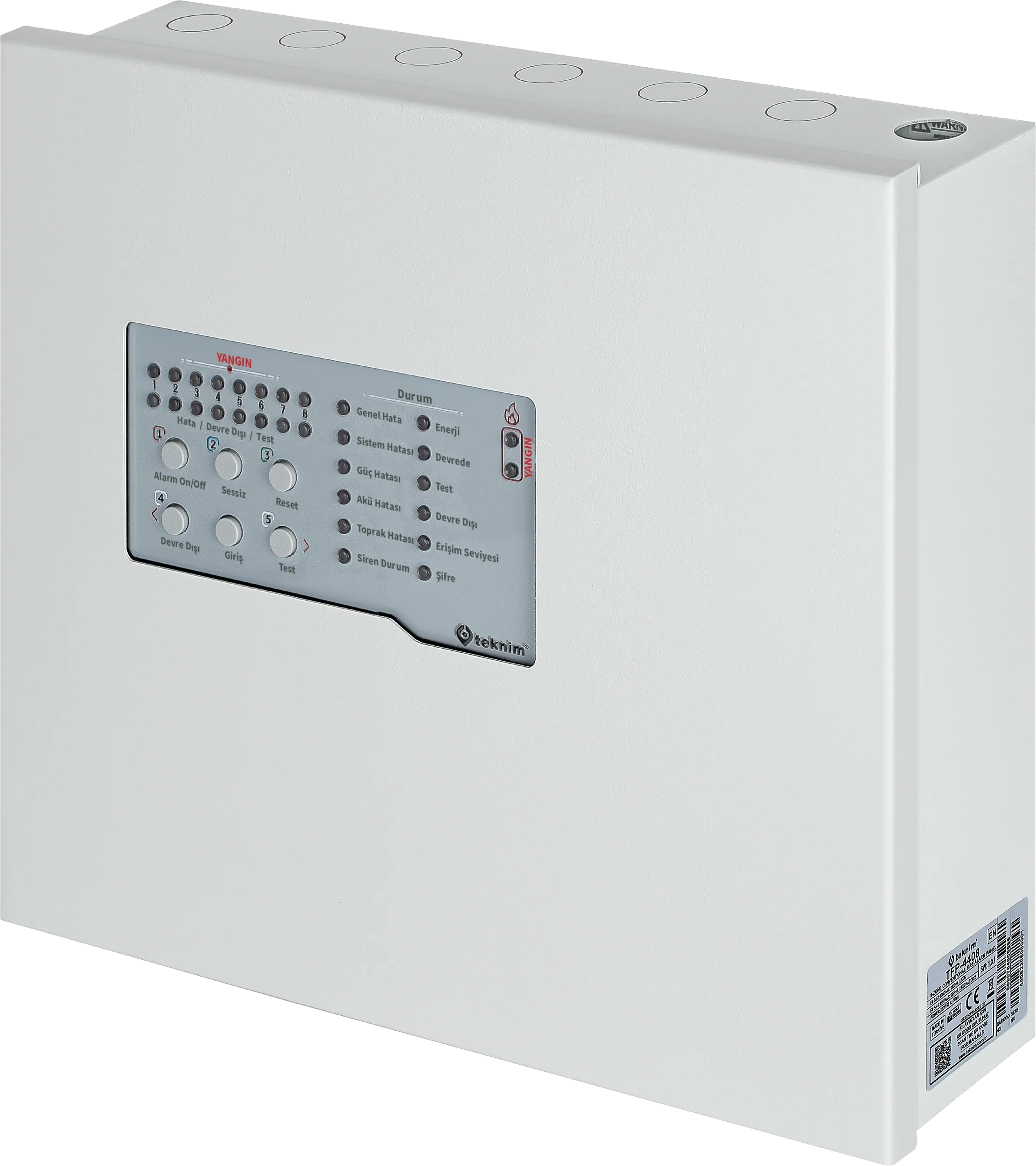 Teknim TFP-4408 8 Bölgeli Konvansiyonel Yangın Alarm Paneli (Metal Kasa)