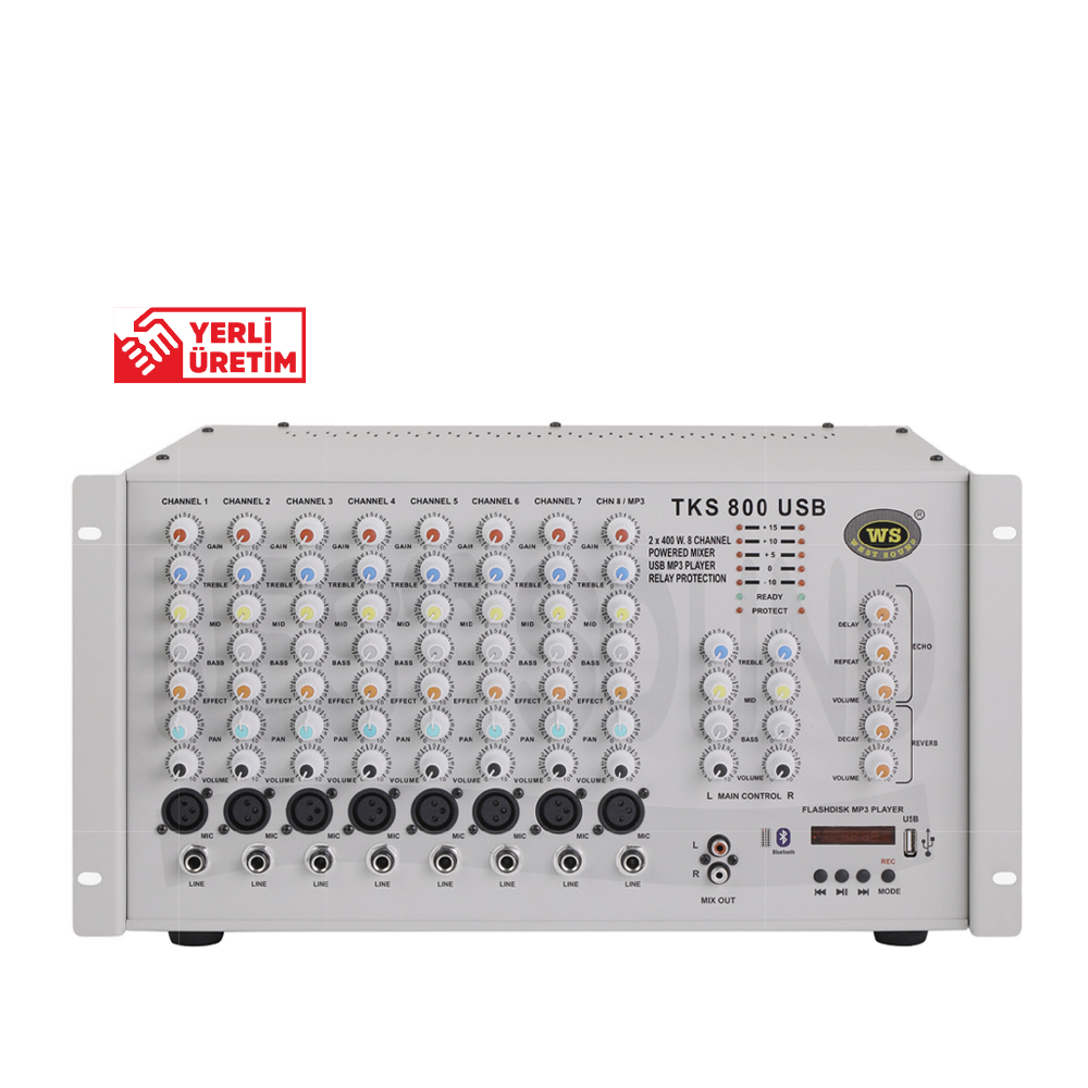 TKS 800 EF (USB) Mikserli Amplifikatörler
