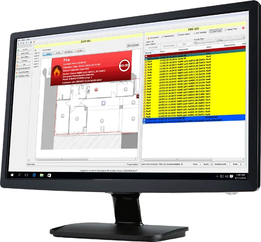 Hochiki AMX Yangın Algılama Grafik İzleme Programı 2-4 Panel Lisanslı (Media Gateway Kartı Hariç)