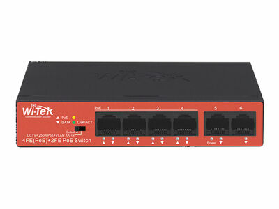 WI-PS205H V2 - 4FE+2FE 250m CCTV PoE Switch