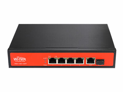 WI-PS305GF - 4GE+1GE+1SFP Fiber PoE Switch