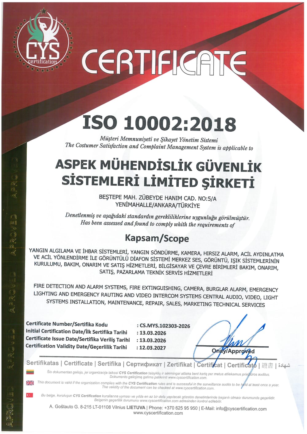 ISO 10002:2018 — Müşteri Memnuniyeti